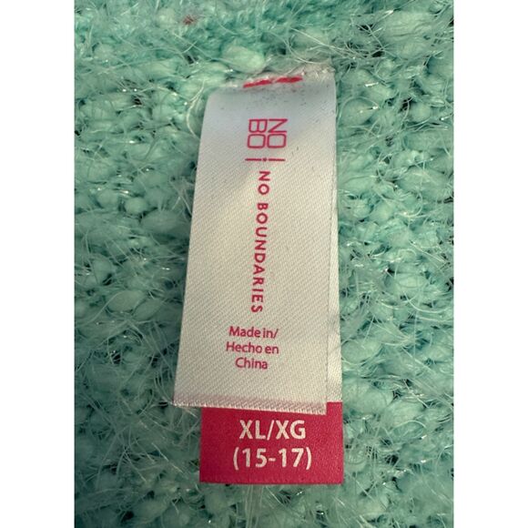 No Boundaries Fuzzy Mint Sweater - Sz Juniors XL - Picture 8 of 9